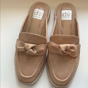Dolce Vita Tan Slip-On Loafer Flats with Bow Detail
